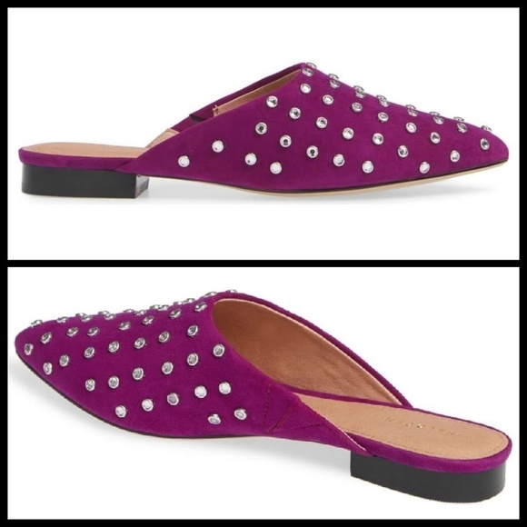 💕HALOGEN💕 Eva Jeweled Point Toe Mules - Picture 1 of 8